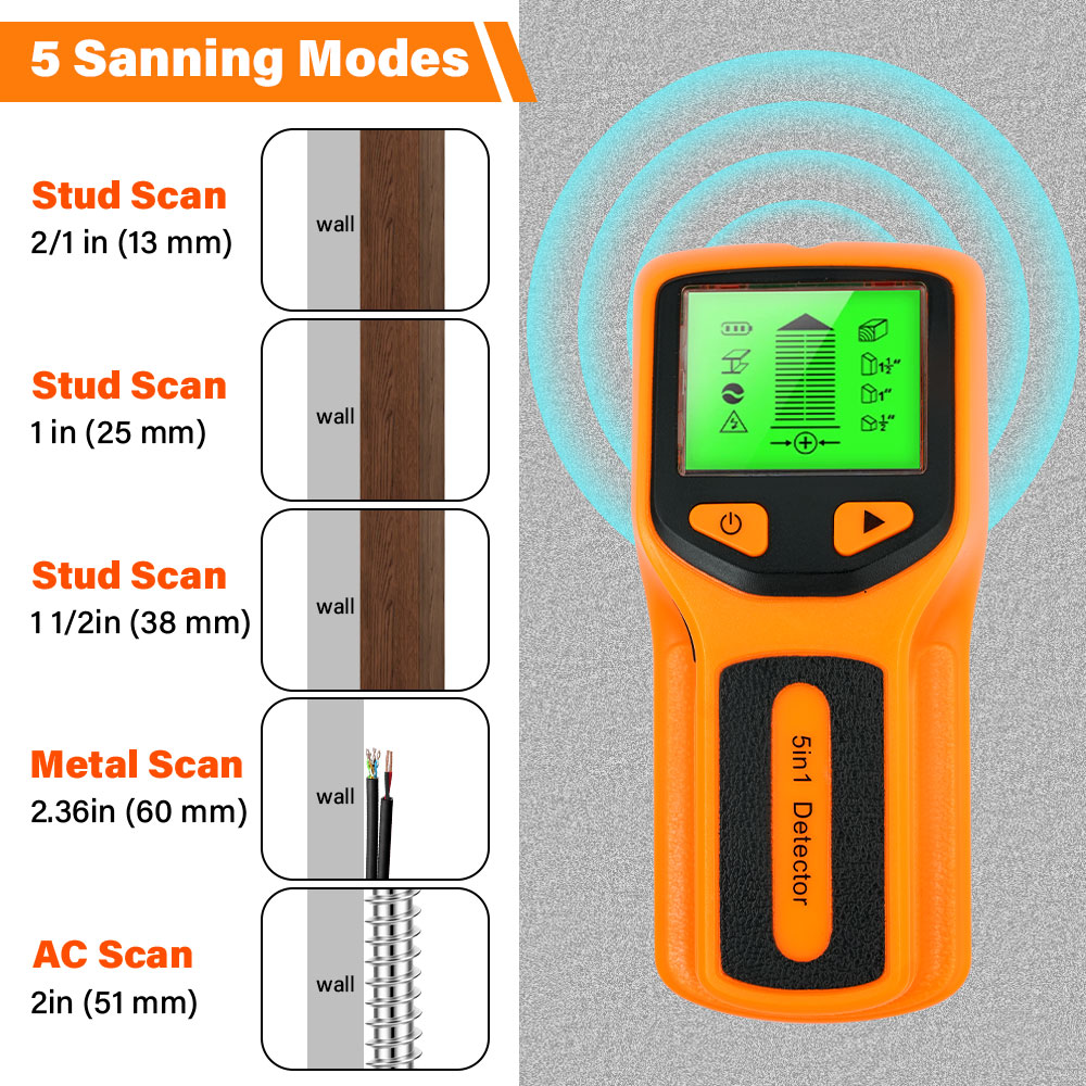 Handheld 5 in 1 Digital Wall S - Water Leak Detector Wired 评论和价格